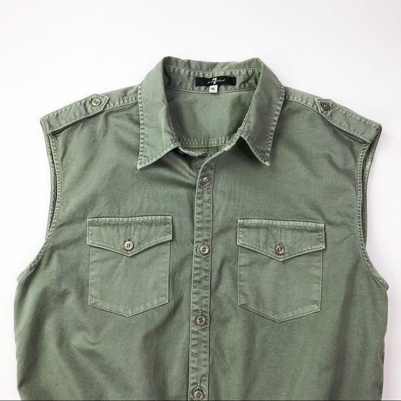 ❤️SOLD❤️ 7 For All Mankind Olive Military Romper - Picture 5 of 8